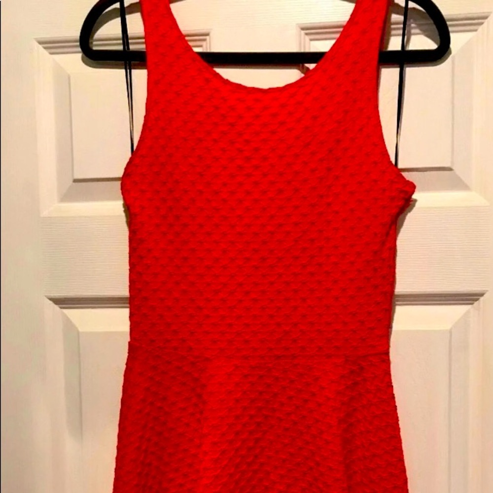 Divided Red Low-Back Dress